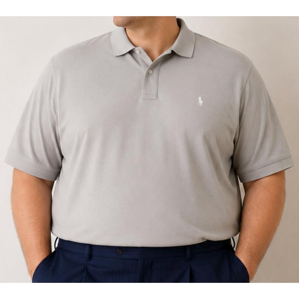 Polo Ralph Lauren 3XB Big Gray Classic Pony Polo Shirt Men Plus Size